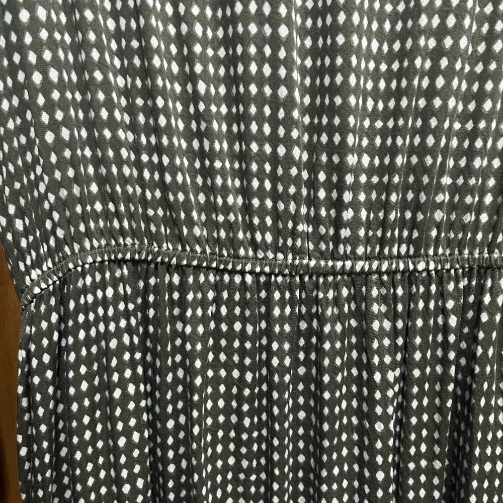 Mud Pie Polka Dot Long Sleeve Dress in Green and White - Picture 4 of 7